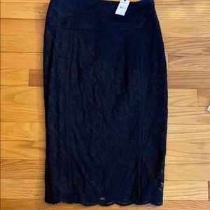 NWT Express Black Lace Knee Skirt